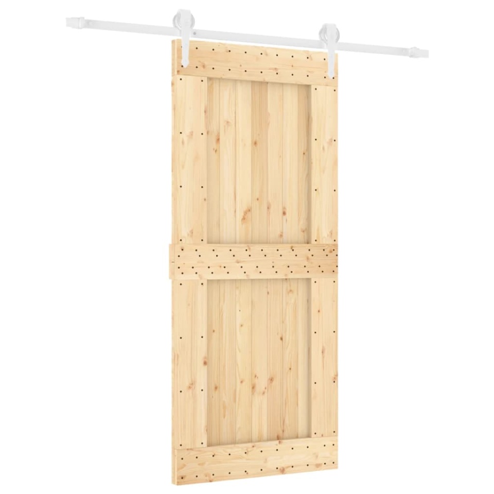 Ușă glisantă cu set feronerie, 90x210 cm, lemn masiv de pin - 1 | YEO