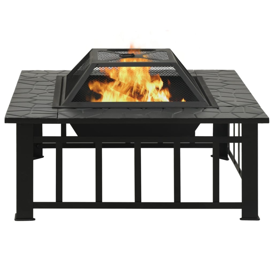 Vatră de foc cu vătrai, 79x79x46,5 cm, oțel, XXL - 2 | YEO
