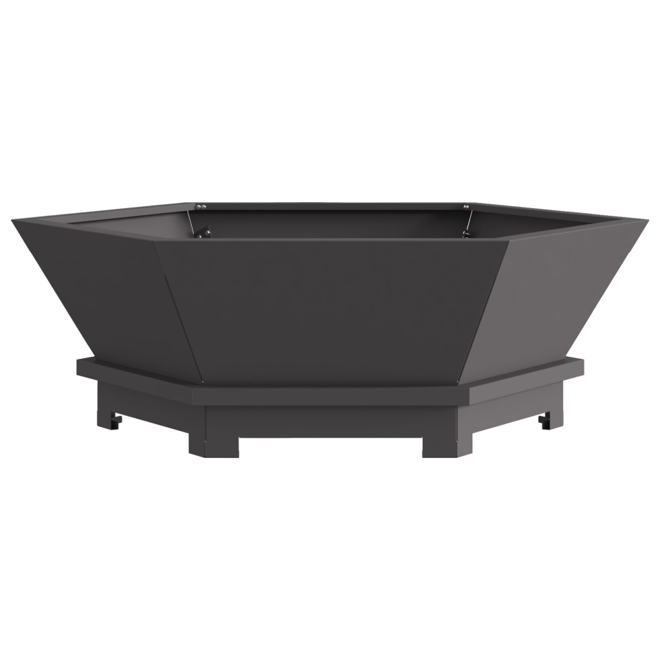 ardaXL Foc Hexagonal Negru 75x75x28 cm Oțel - 3 | YEO