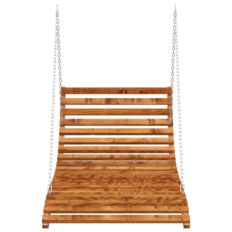 Balansoar pat, 115x147x46 cm, lemn masiv curbat cu finisaj tec - 2 | YEO