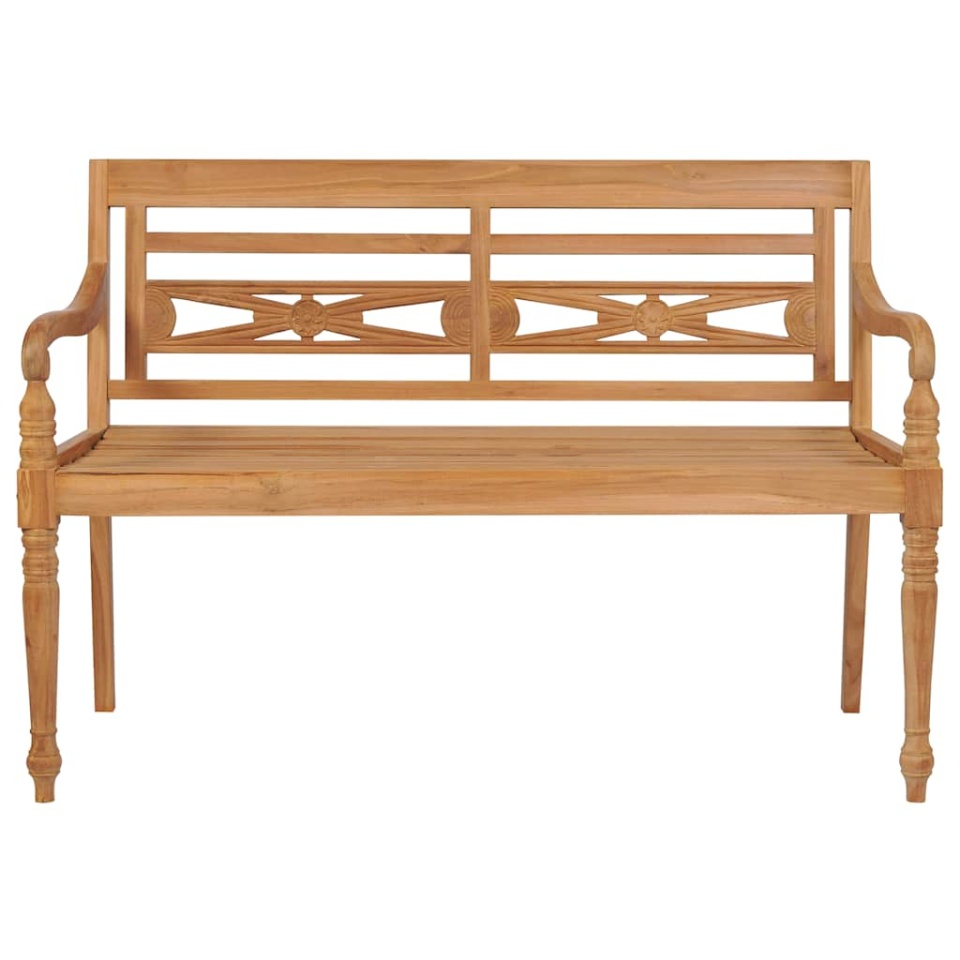 Bancă Batavia cu pernă gri, 120 cm, lemn masiv tec - 2 | YEO