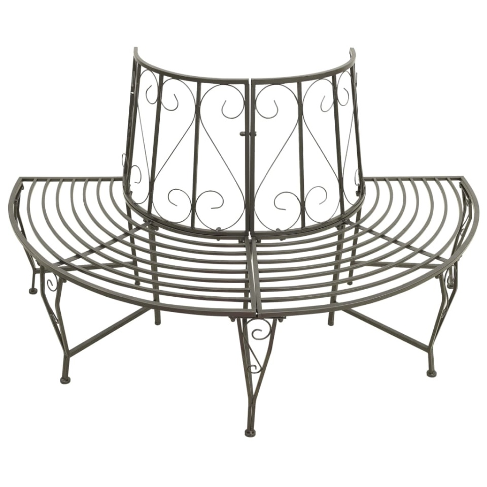 Bancă de copac semicirculară pentru grădină, 160 cm, oțel - 1 | YEO
