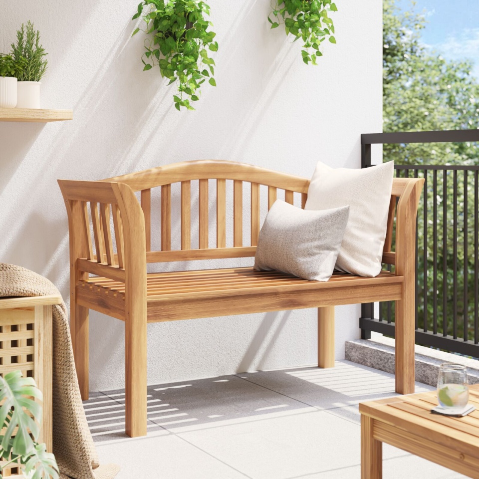 Bancă de grădină 120x53.5x85 cm din lemn solid de tec - 3 | YEO