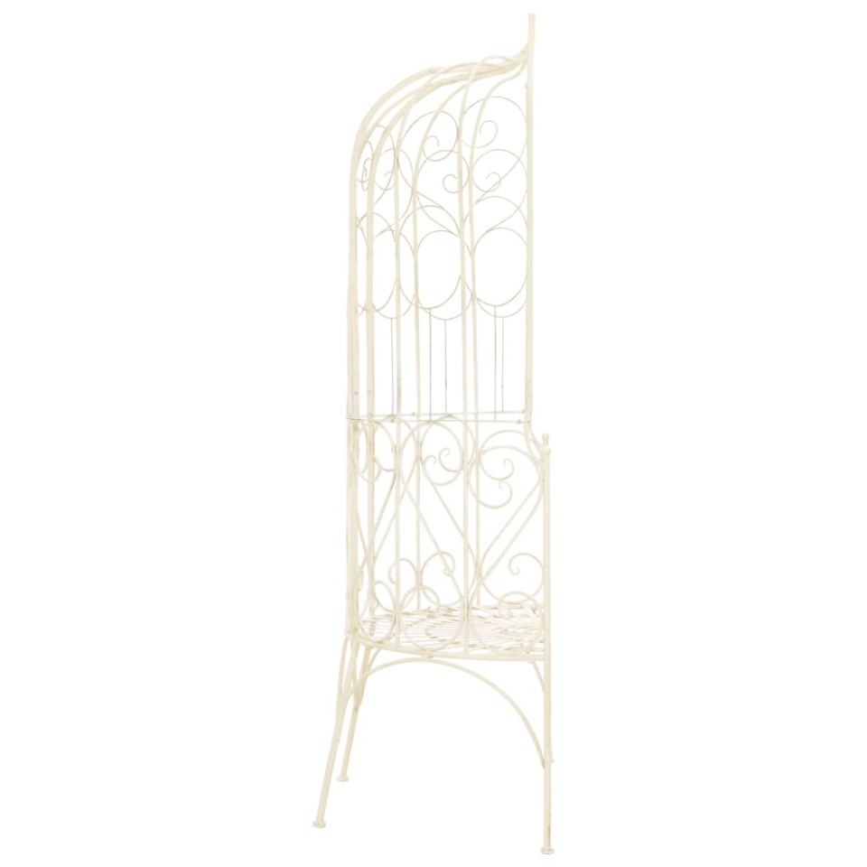 Bancă de grădină, alb vintage, 95 cm, fier - 2 | YEO