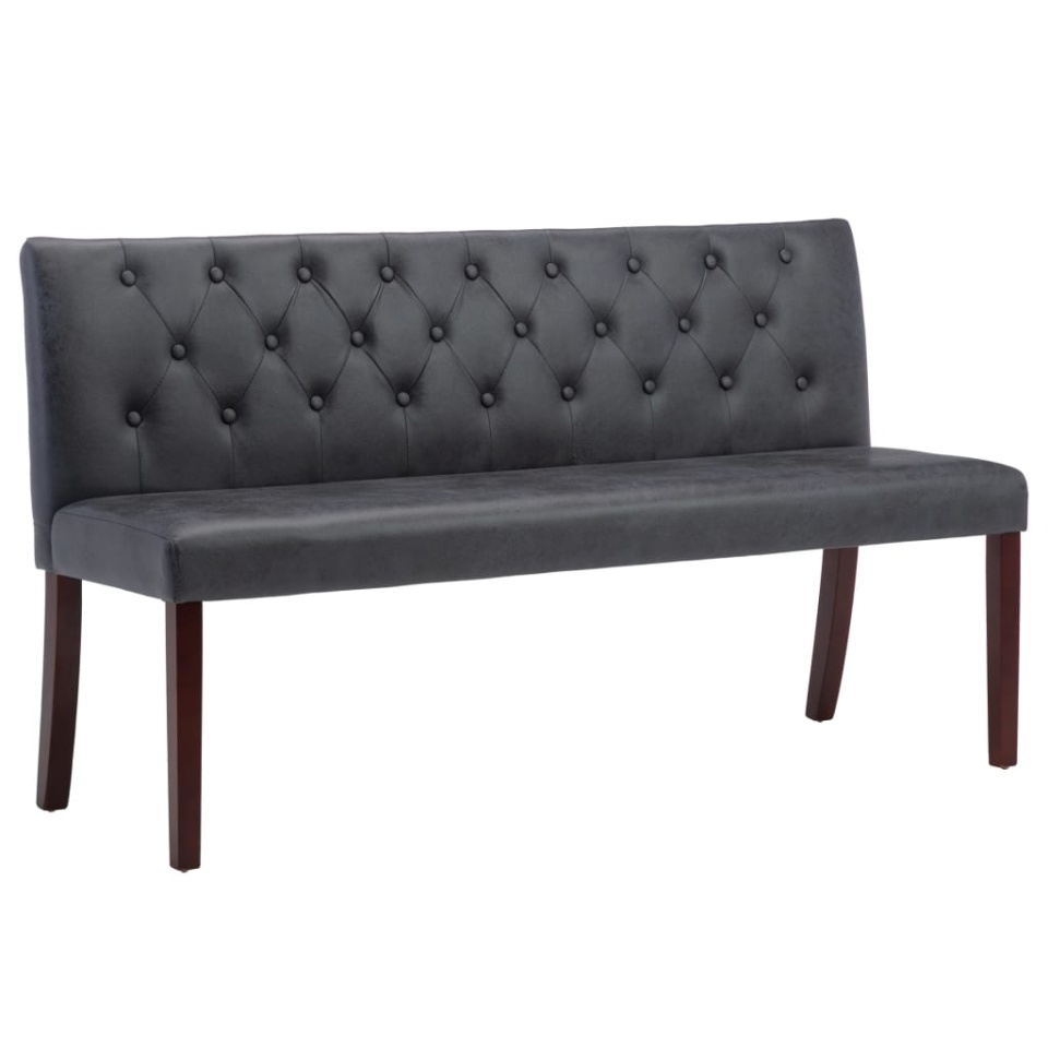 Bancă, gri, 148,5 cm, velur ecologic - 1 | YEO