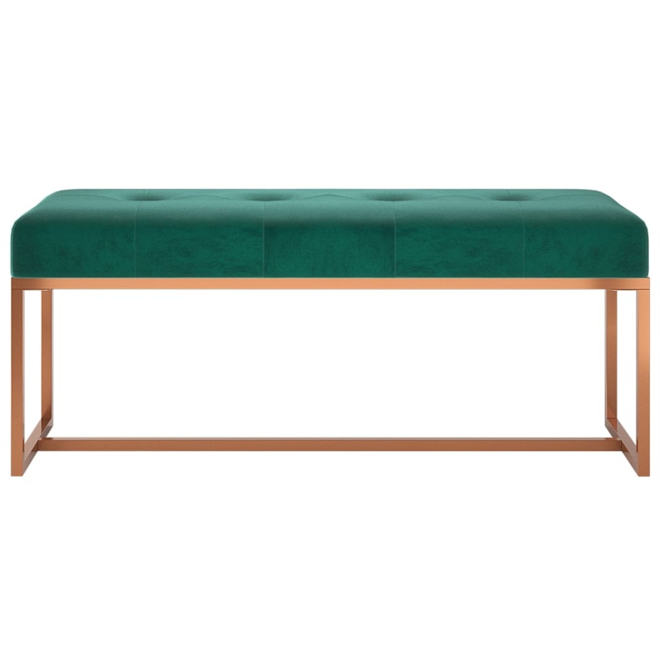 Bancă, verde închis, 110x36x45 cm, catifea - 2 | YEO