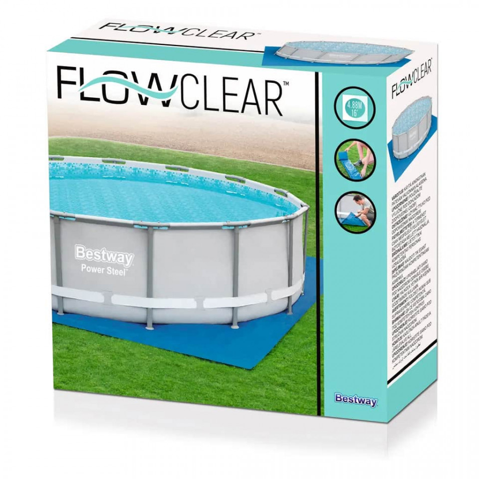 Bestway Pânză de sol pentru piscină Flowclear, 488 x 488 cm - 1 | YEO