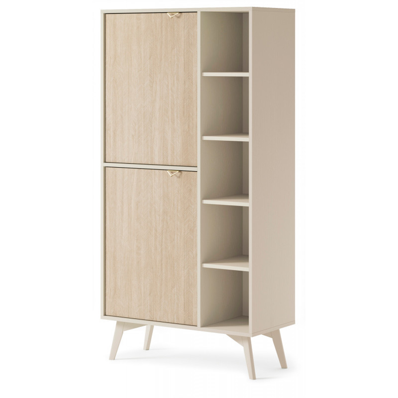 Biblioteca Palos PA06, bej nisip - scandi heringbone, 80 cm 2D