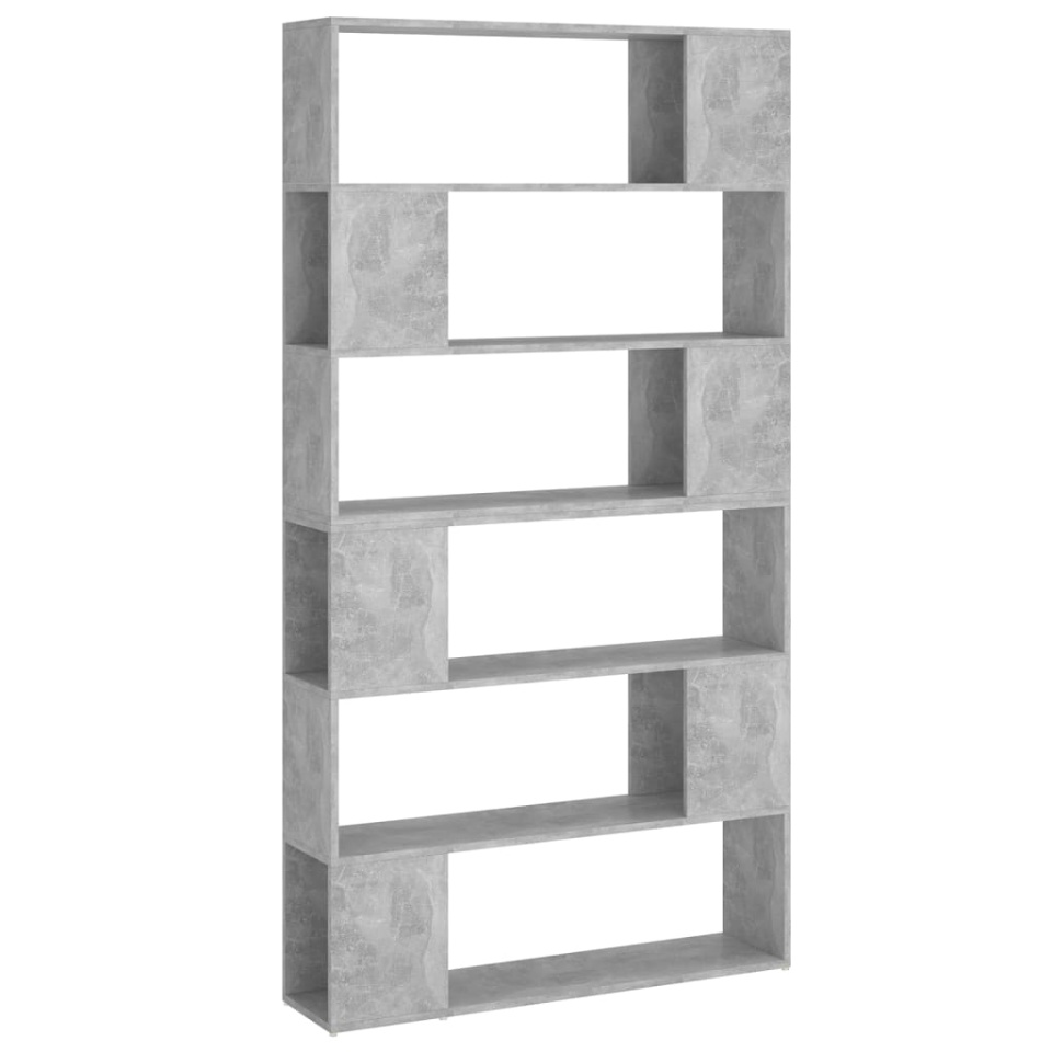 Bibliotecă/Separator cameră, gri beton, 100x24x188 cm - 1 | YEO