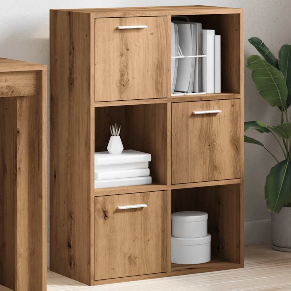 Bibliotecă, stejar artizanal, 60,5x30x90 cm, lemn prelucrat - 3 | YEO