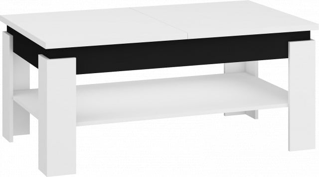 Boston (Masuta De Cafea) White/Black High Gloss