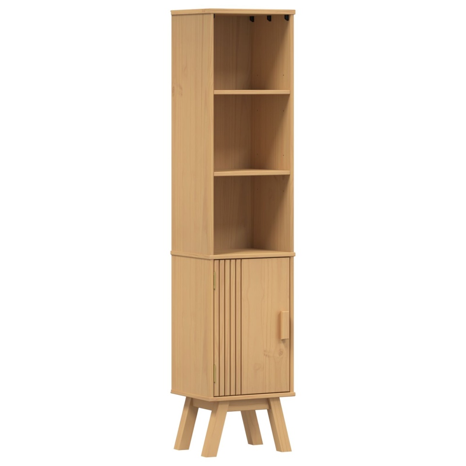 Cabinet de baie Maro 35x30x159 cm din lemn de pin masiv - 1 | YEO