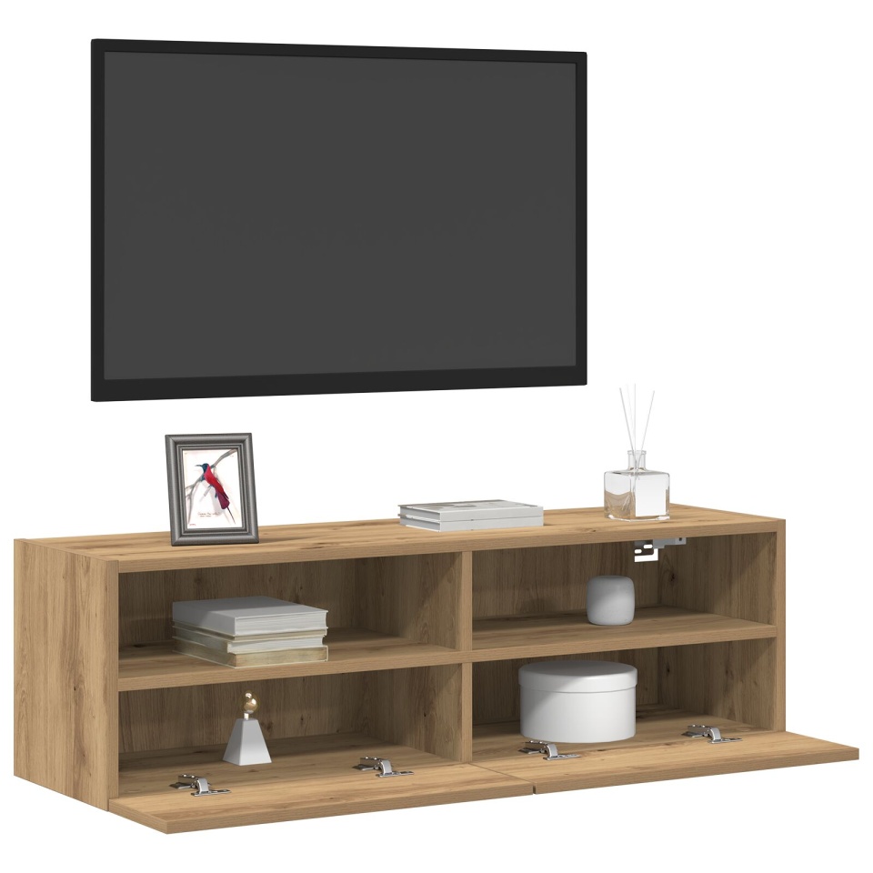 Cabluri TV 2 bucăți Stejar Artisan 100x30x30 cm Lemn prelucrat - 2 | YEO
