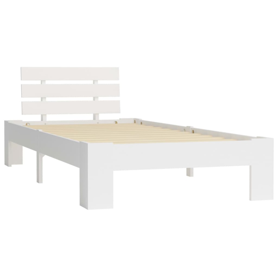Cadru de pat, alb, 100 x 200 cm, lemn masiv de pin - 1 | YEO