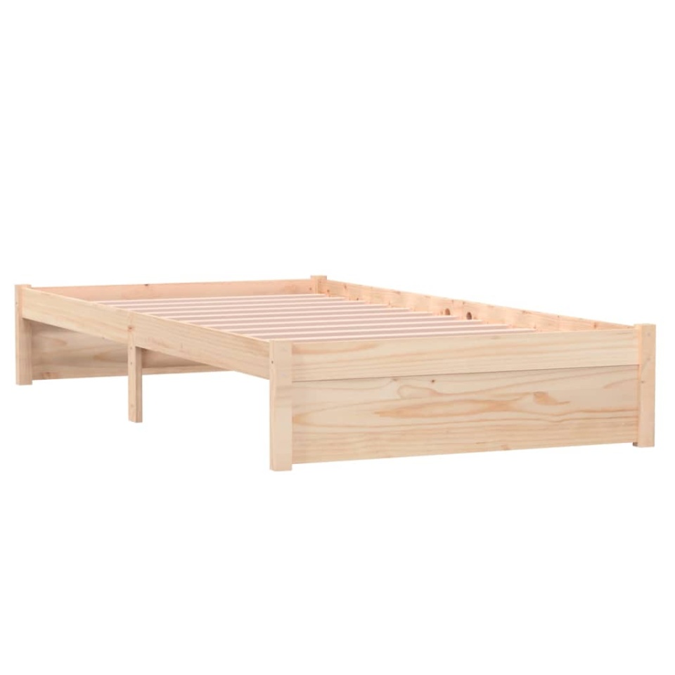 Cadru de pat, alb, 100x200 cm, lemn masiv - 3 | YEO