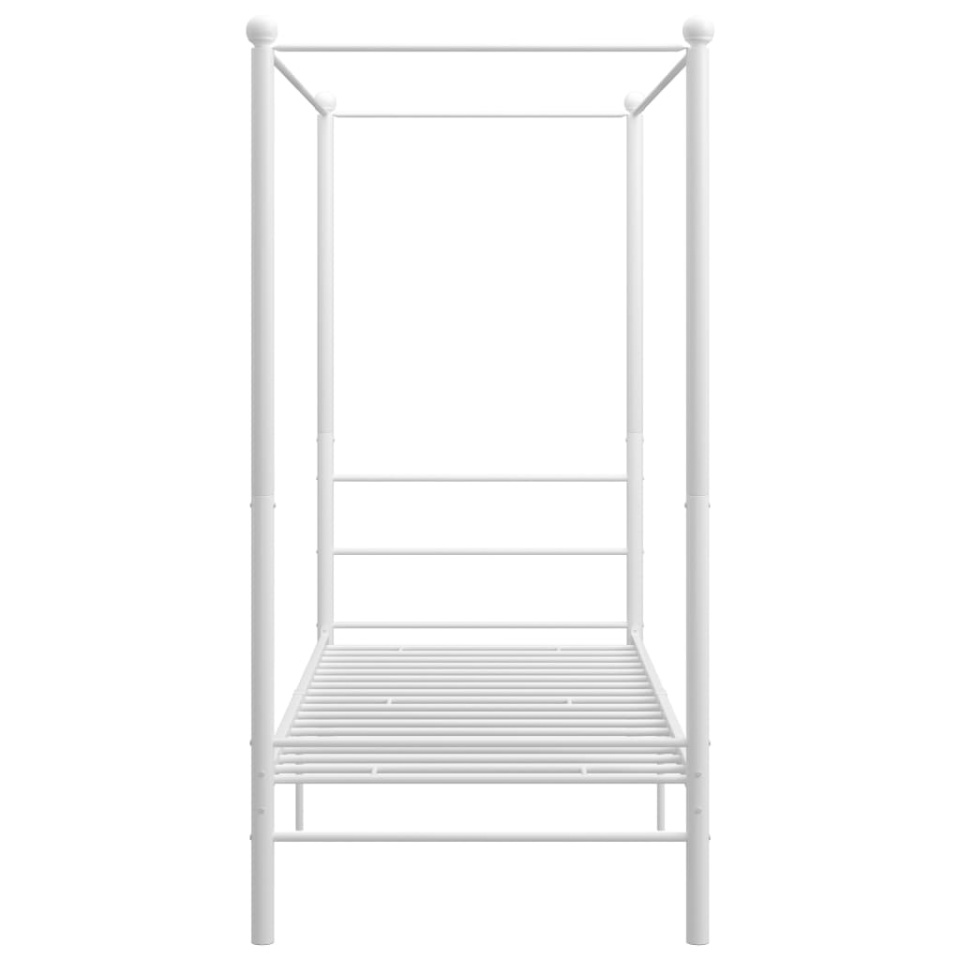 Cadru de pat cu baldachin, alb, 90x200 cm, metal - 3 | YEO