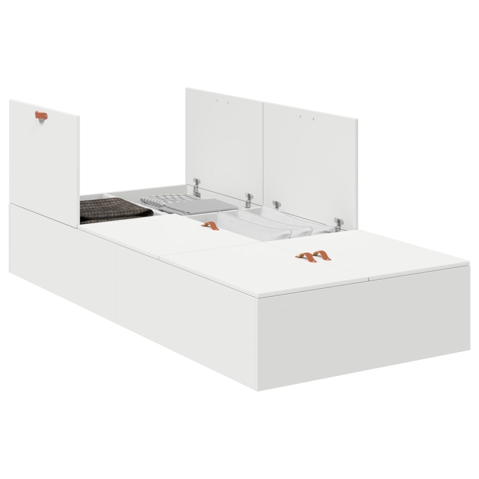 Cadru de pat cu depozitare Alb 90x200 cm - 1 | YEO