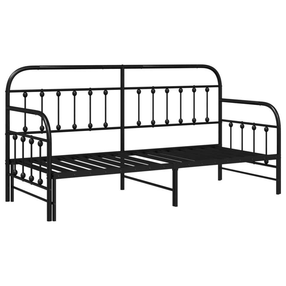 Cadru de pat cu trundle Negru 80x200 cm Oțel - 2 | YEO