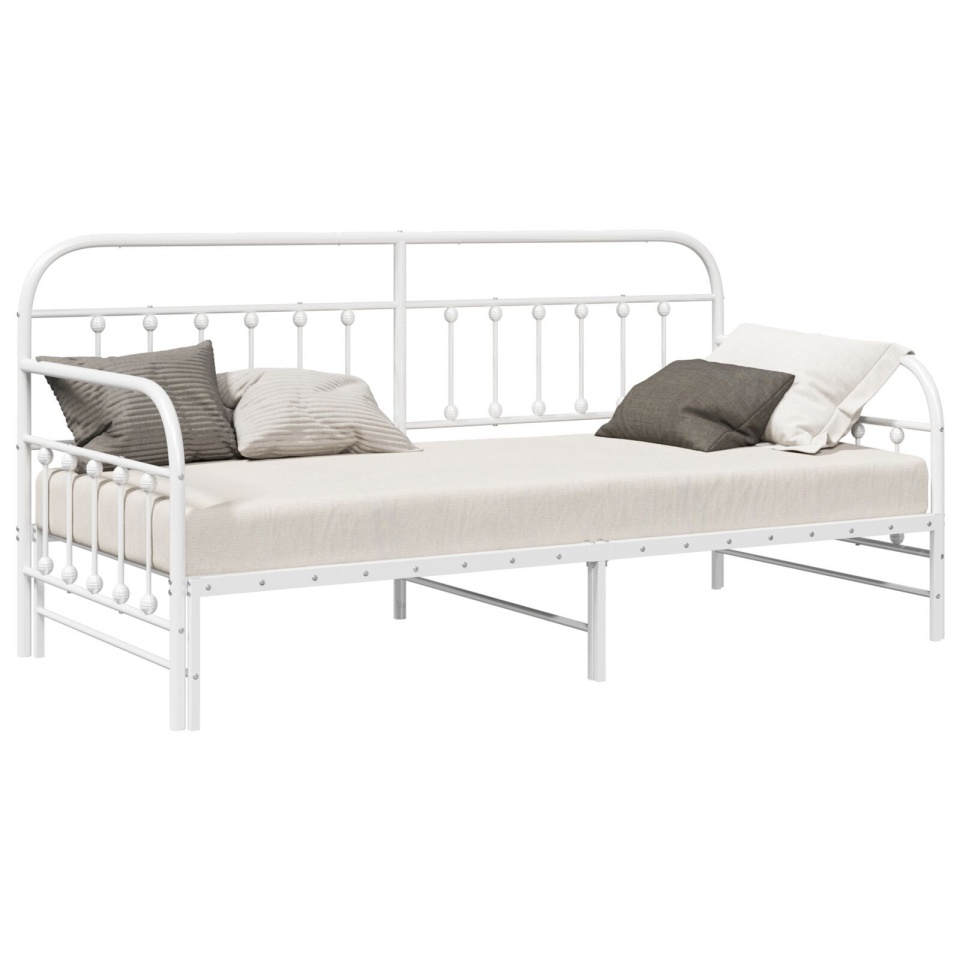 Cadru de pat Daybed cu trundă Alb 90x190 cm Oțel - 1 | YEO