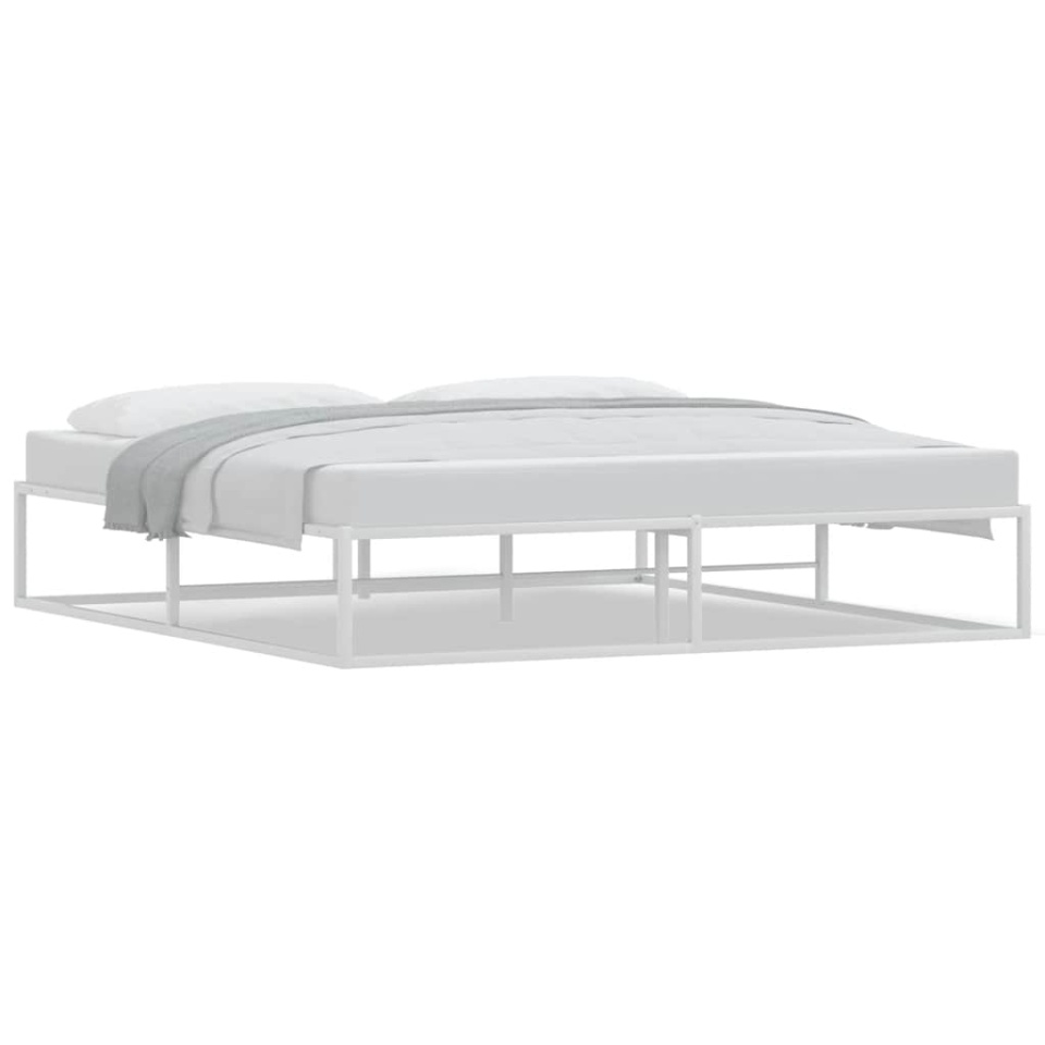 Cadru de pat fără saltea alb 180x200 cm metal - 1 | YEO