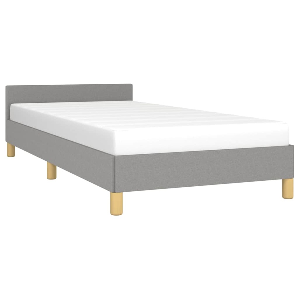 Cadru de pat fără saltea, gri deschis, 90x190 cm, textil - 2 | YEO