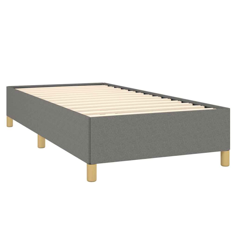 Cadru de pat fără saltea, gri închis, 90x200 cm, textil - 3 | YEO