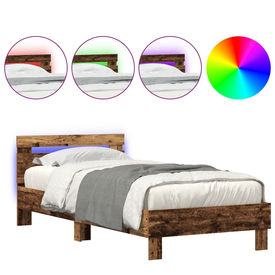 Cadru de pat Lemn vechi Lemn masiv 90 x 190 cm Robust - 3 | YEO