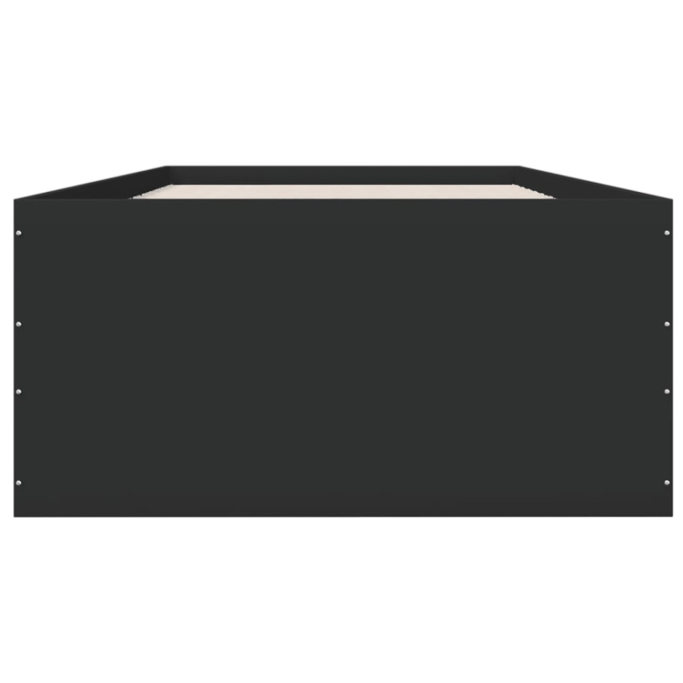 Cadru de pat, negru, 90x200 cm, lemn prelucrat - 3 | YEO