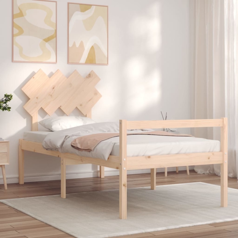Cadru de pat senior cu tăblie, 90x200 cm, lemn masiv - 2 | YEO