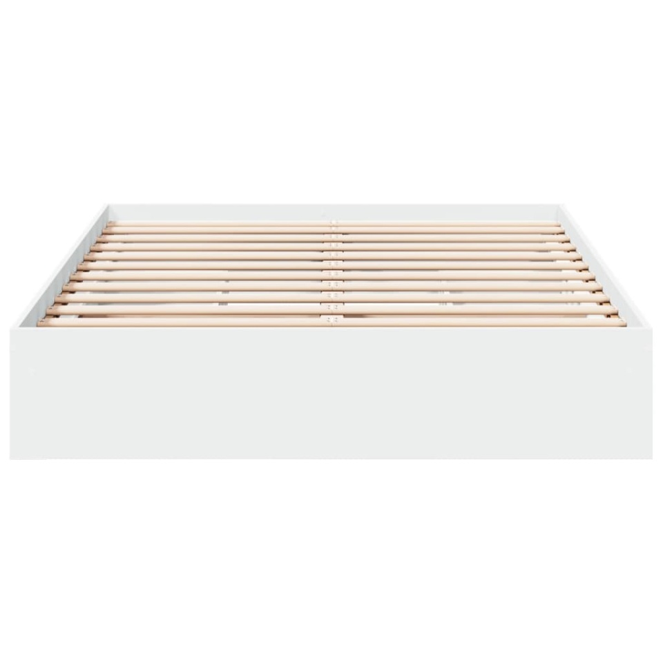 Cadru pat cu sertare alb extralucios 140x190 cm, lemn prelucrat - 3 | YEO