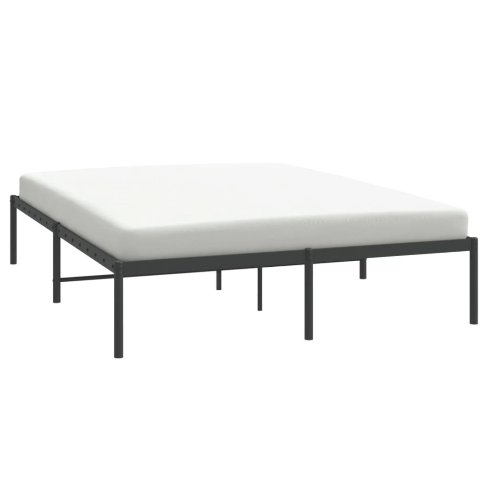 Cadru pat metalic, negru, 150x200 cm - 3 | YEO