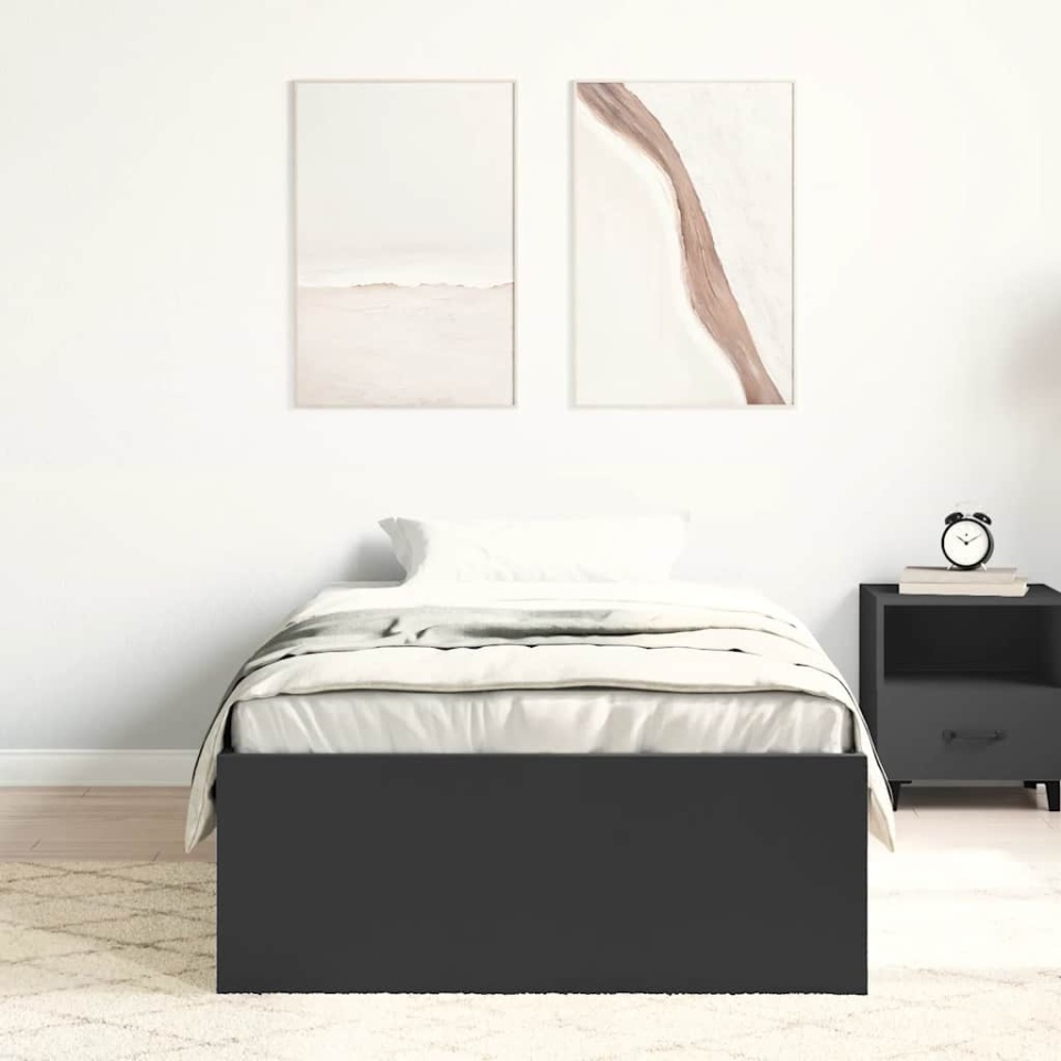 Cadru pat, negru, 100x200 cm - 2 | YEO