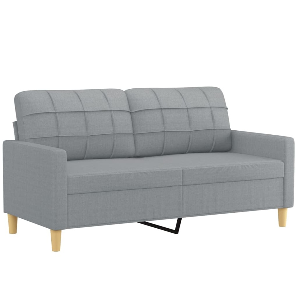 Canapea cu 2 locuri cu pernuțe, gri deschis, 140 cm, textil - 3 | YEO