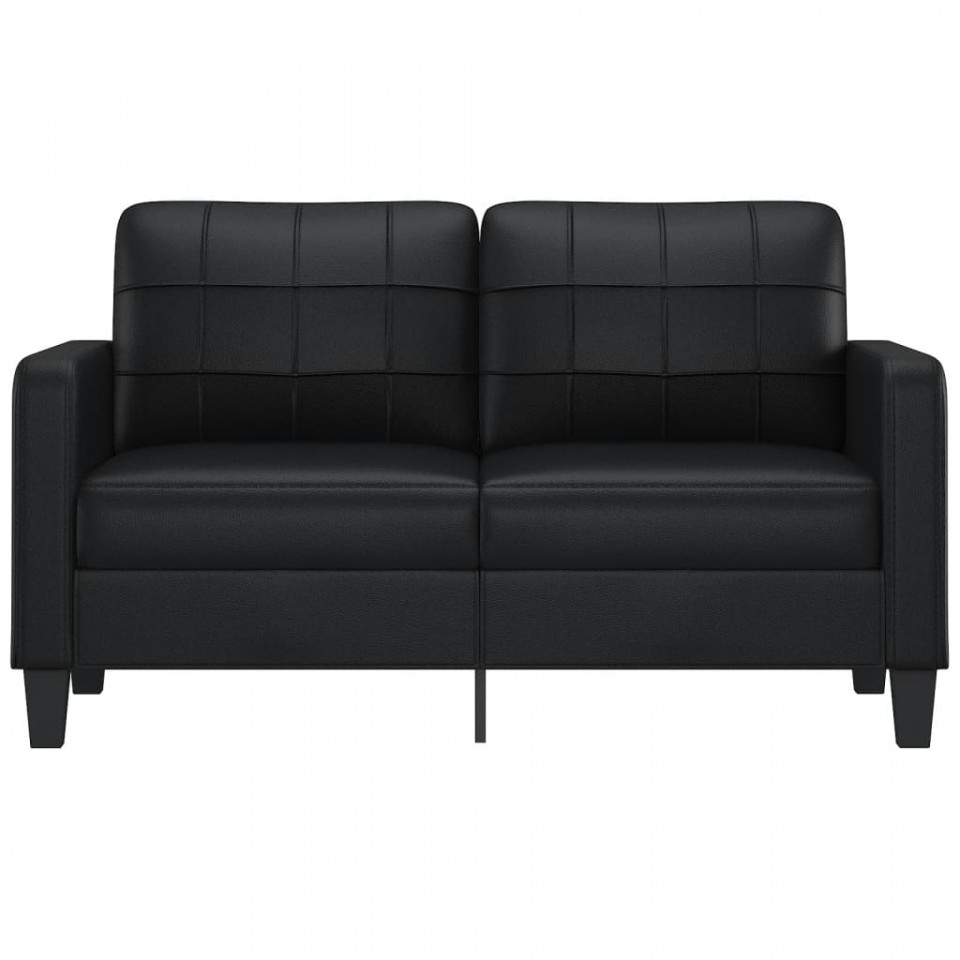 Canapea cu 2 locuri, negru, 140 cm, piele ecologică - 2 | YEO
