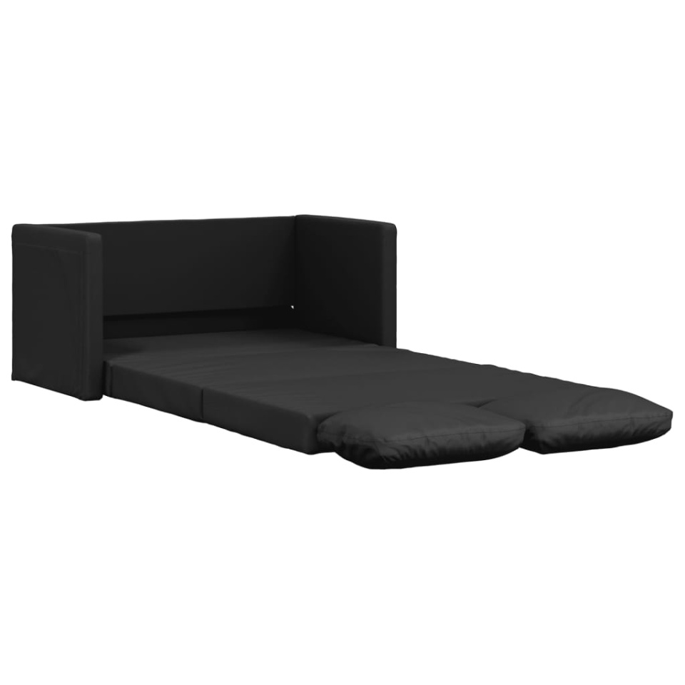 Canapea extensibilă 2 în 1, negru, 112x174x55cm piele ecologică - 1 | YEO