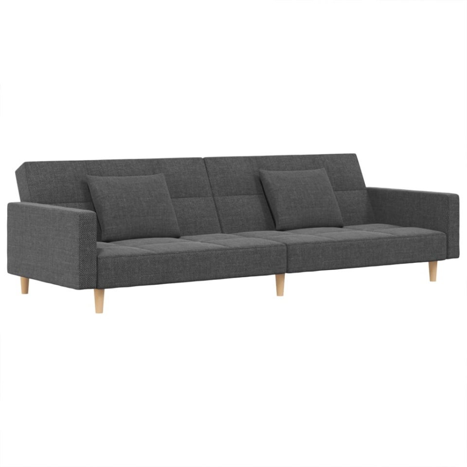 Canapea extensibilă cu 2 locuri, 2 perne, gri deschis, textil - 1 | YEO
