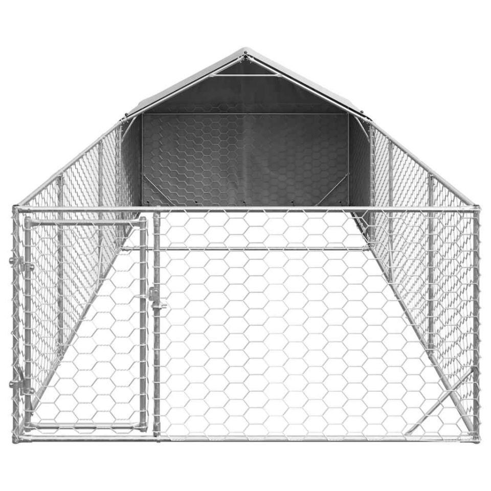 Canisa de exterior cu alergare 6x2x1,5 m otel galvanizat - 2 | YEO