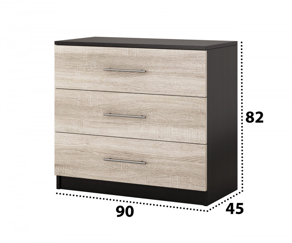 Comoda beta, wenge/sonoma, 90x82x42.5 cm - 1 | YEO