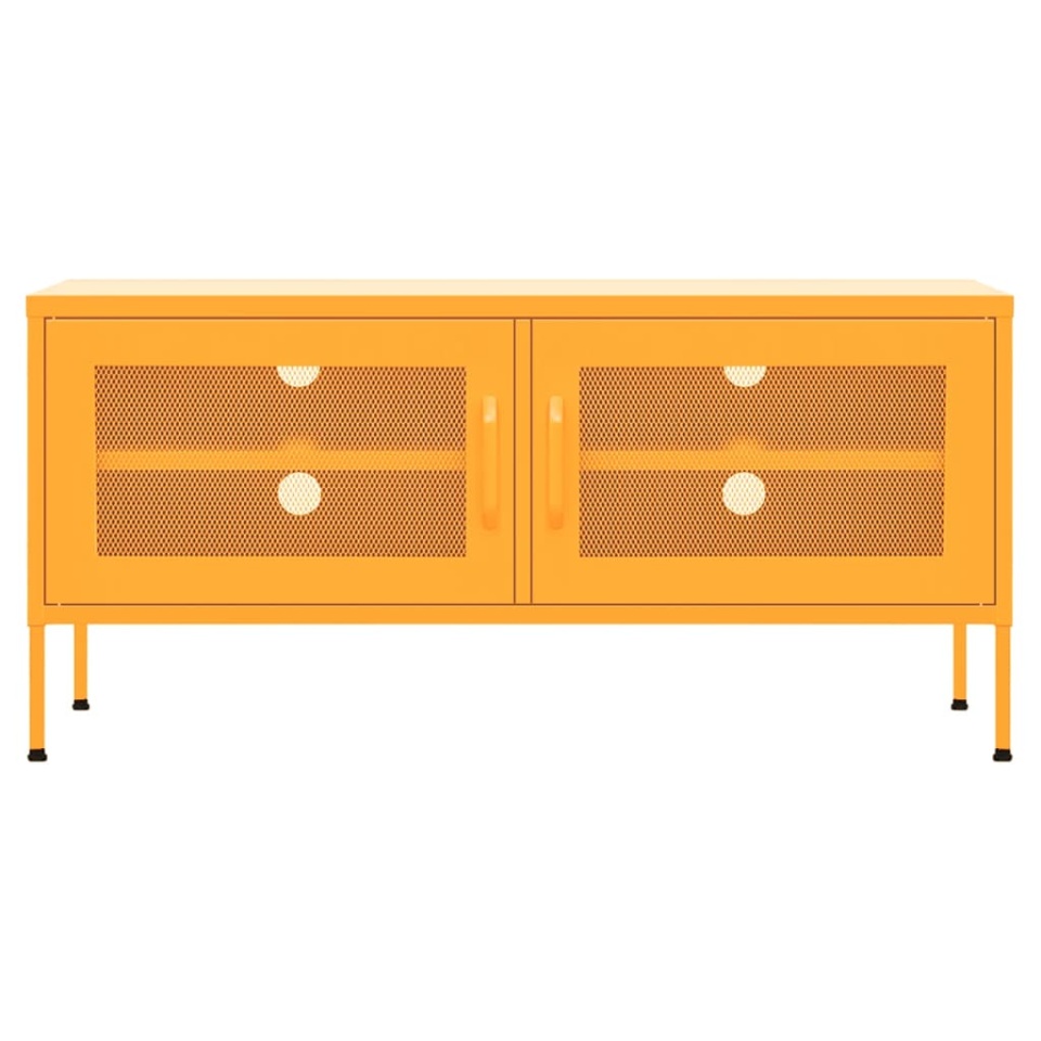 Comodă TV, galben muștar, 105x35x50 cm, oțel - 2 | YEO