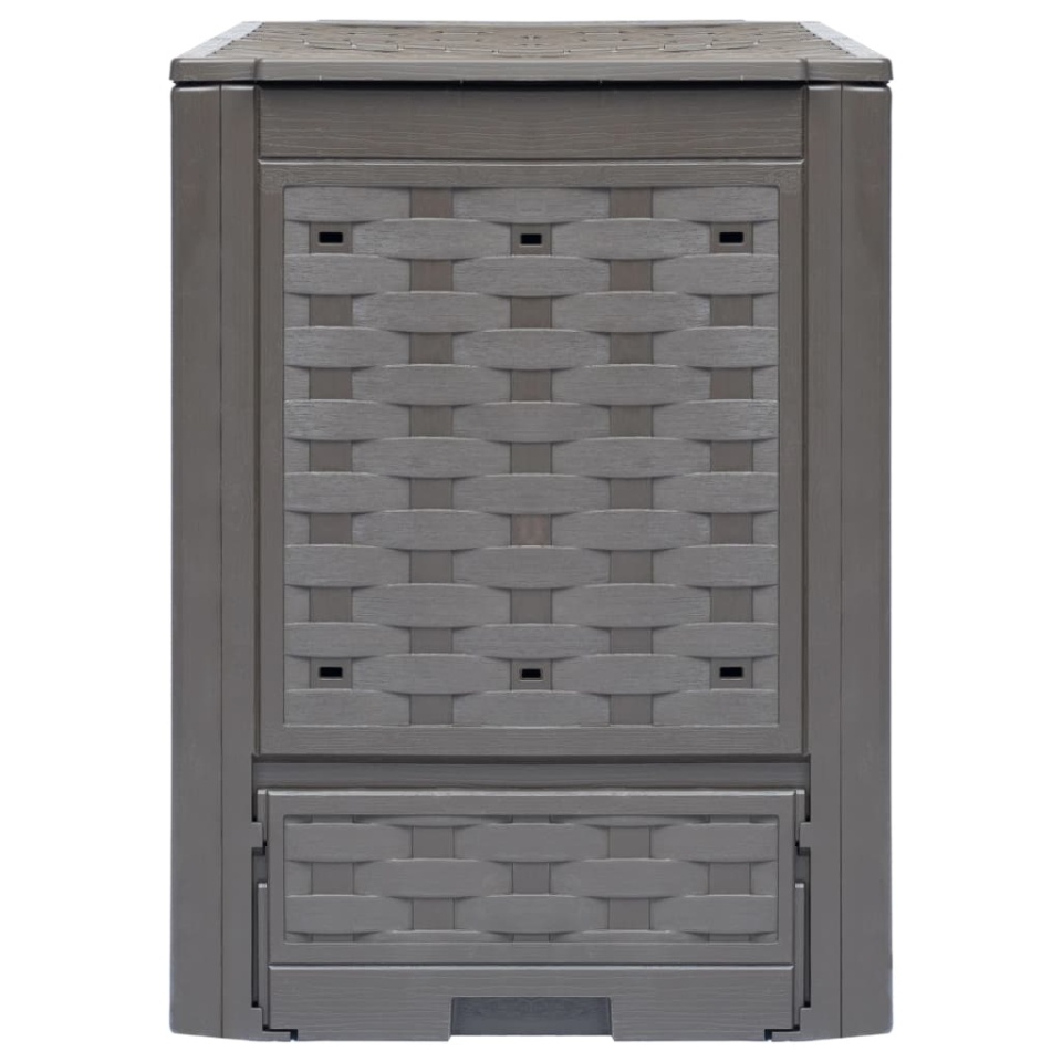 Compostoare grădină 2 buc. maro 60x60x83 cm 600 L plastic ratan - 1 | YEO