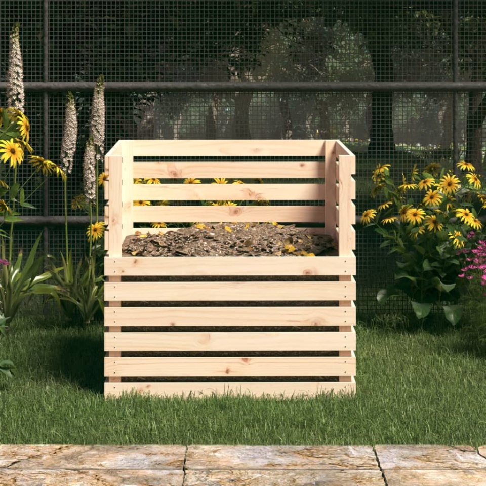 Compostor, 80x80x78 cm, lemn masiv de pin - 2 | YEO