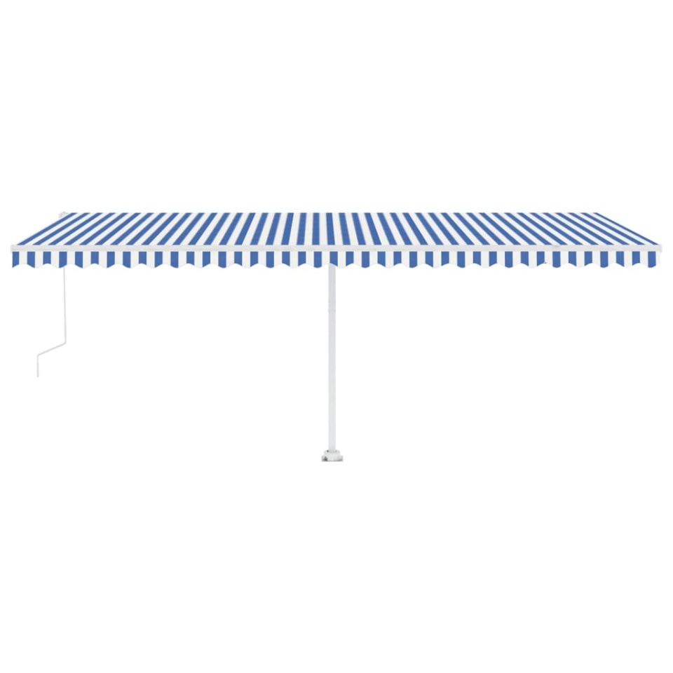Copertină automată cu senzor vânt&LED, albastru/alb, 600x350 cm - 3 | YEO