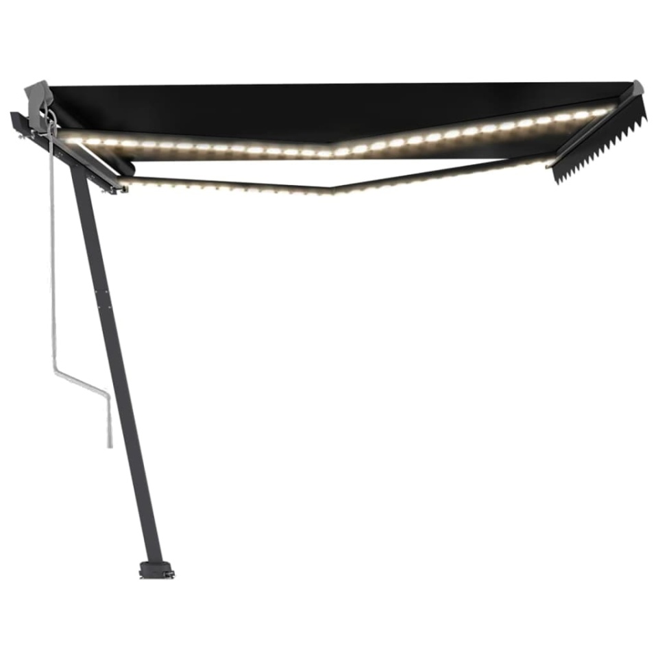 Copertină automată cu senzor vânt & LED, antracit, 400x300 cm - 3 | YEO