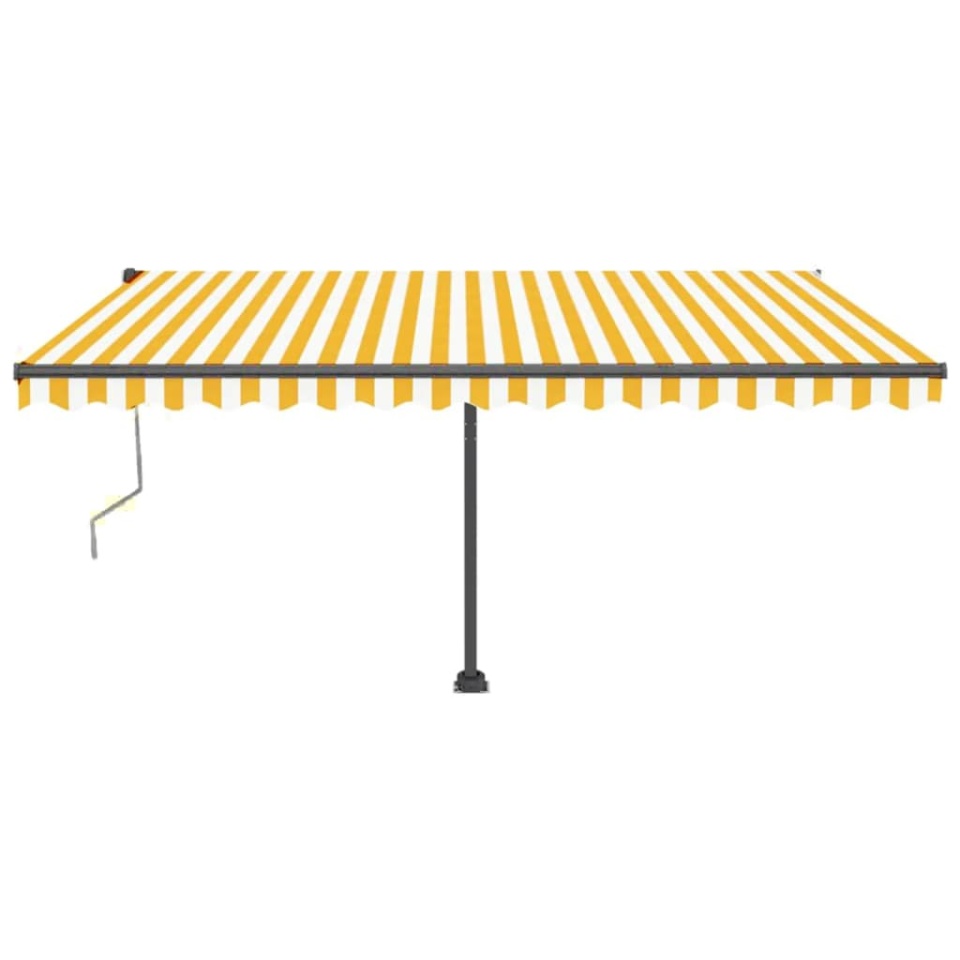 Copertină automată cu senzor vânt&LED, galben/alb, 400x350 cm - 1 | YEO