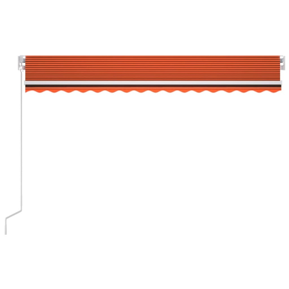 Copertină automată senzor vânt&LED, portocaliu/maro, 400x300 cm - 2 | YEO