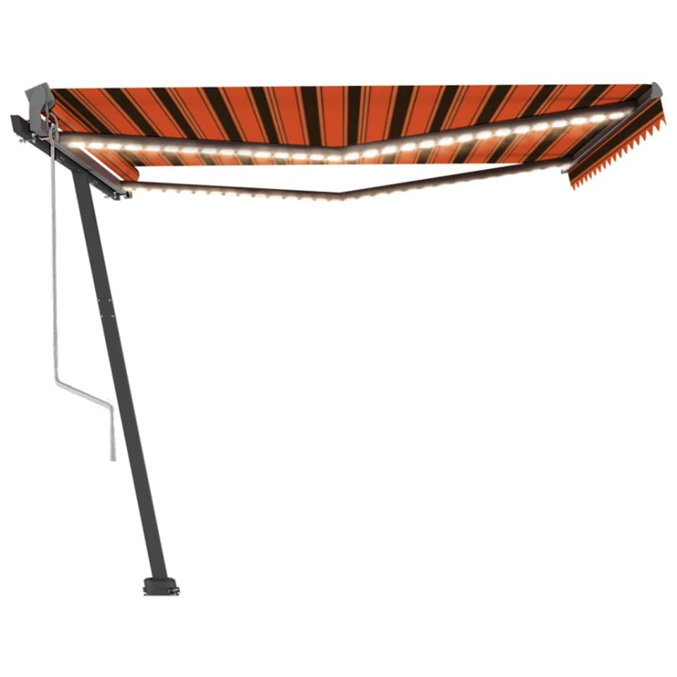Copertină automată senzor vânt&LED, portocaliu&maro, 400x300 cm - 3 | YEO