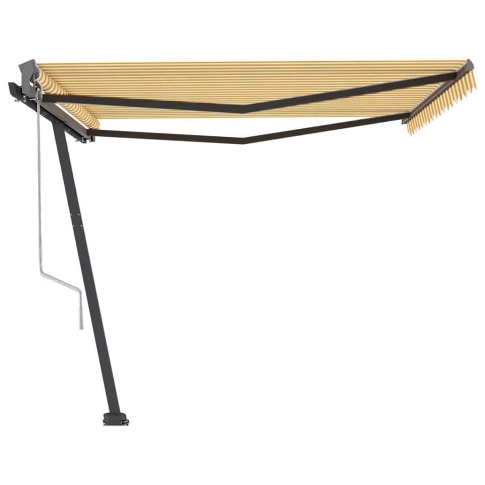 Copertină autonomă retractabilă automat galben&alb 400x350 cm - 3 | YEO