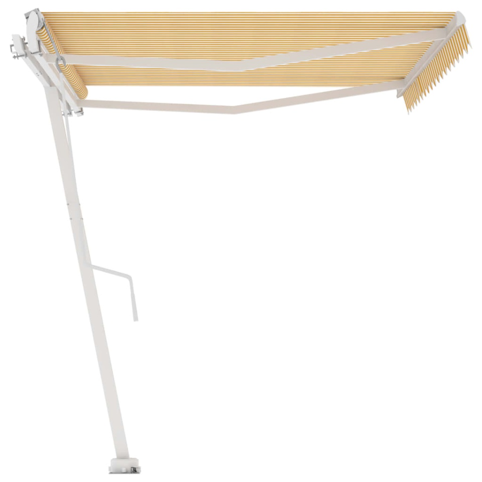 Copertină autonomă retractabilă automat galben&alb 450x300 cm - 3 | YEO