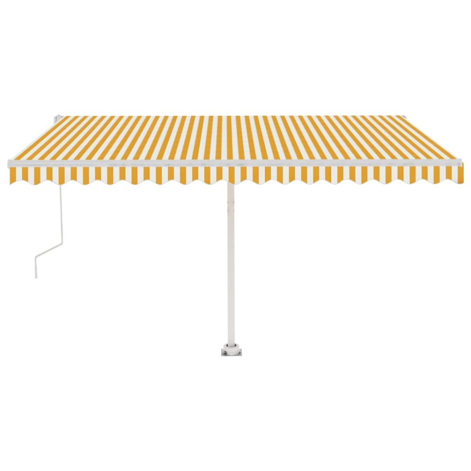 Copertină autonomă retractabilă automat galben&alb 450x350 cm - 1 | YEO