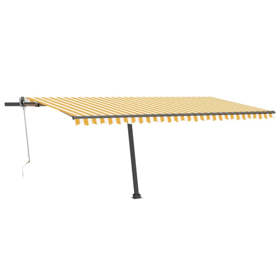 Copertină autonomă retractabilă automat galben&alb 500x300 cm - 2 | YEO